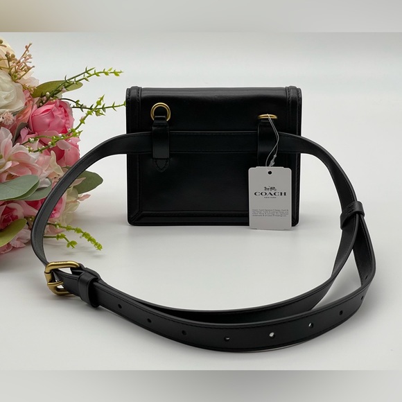 🎊Last One In Stock🎊Coach Small Black Calf Leather Belt Bag - Picture 5 of 16